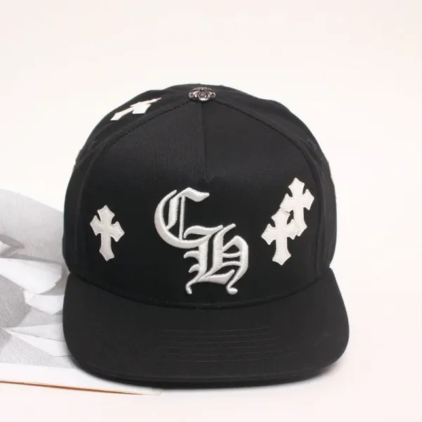 Chrome Hearts Cross & CH Logo Black Snapback Cap Baseball Cap - 1