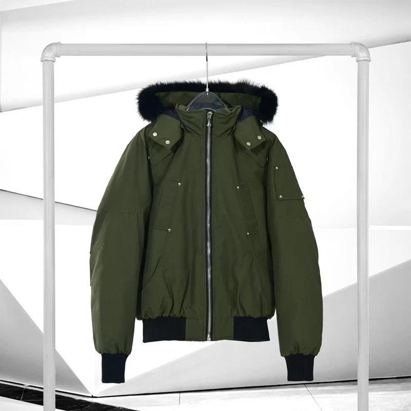 Moncler Genius Parka Olive Green Fur-Trimmed Hooded Down Jacket - 1