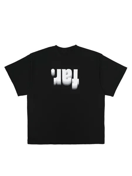 Design Oversized Graphic Tee Black + White Cargo Pants + Black Square-Toe Boots T-Shirts - 4