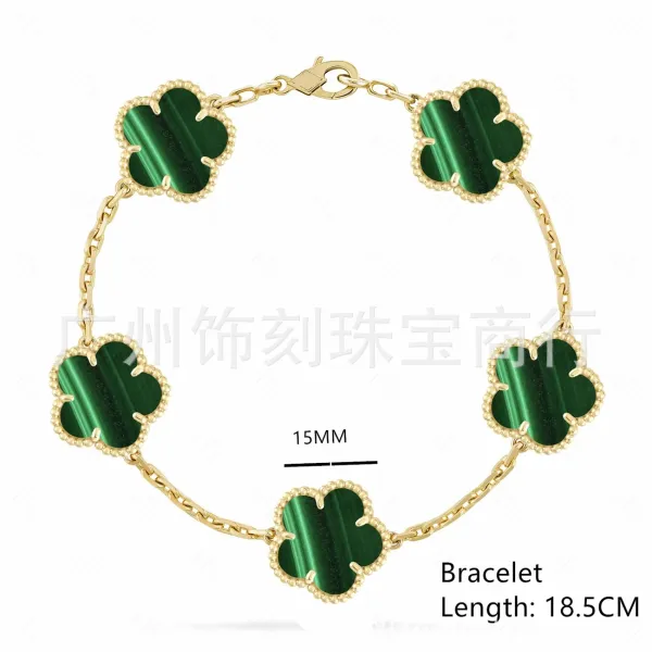 Van Cleef & Arpels Alhambra Malachite Gold Bracelet Jewelry - 1