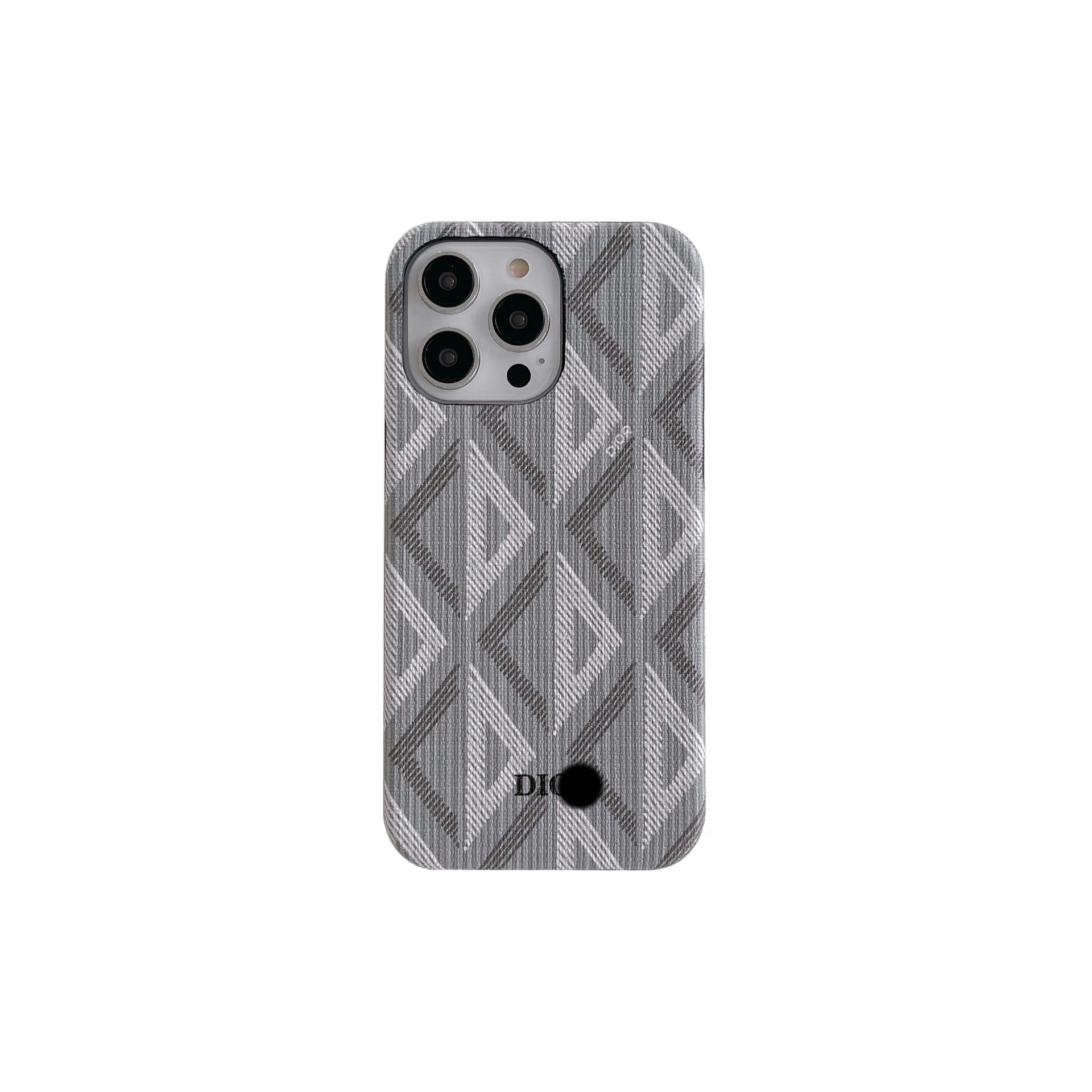 Dior Oblique Gray Geometric Pattern Phone Case - 5