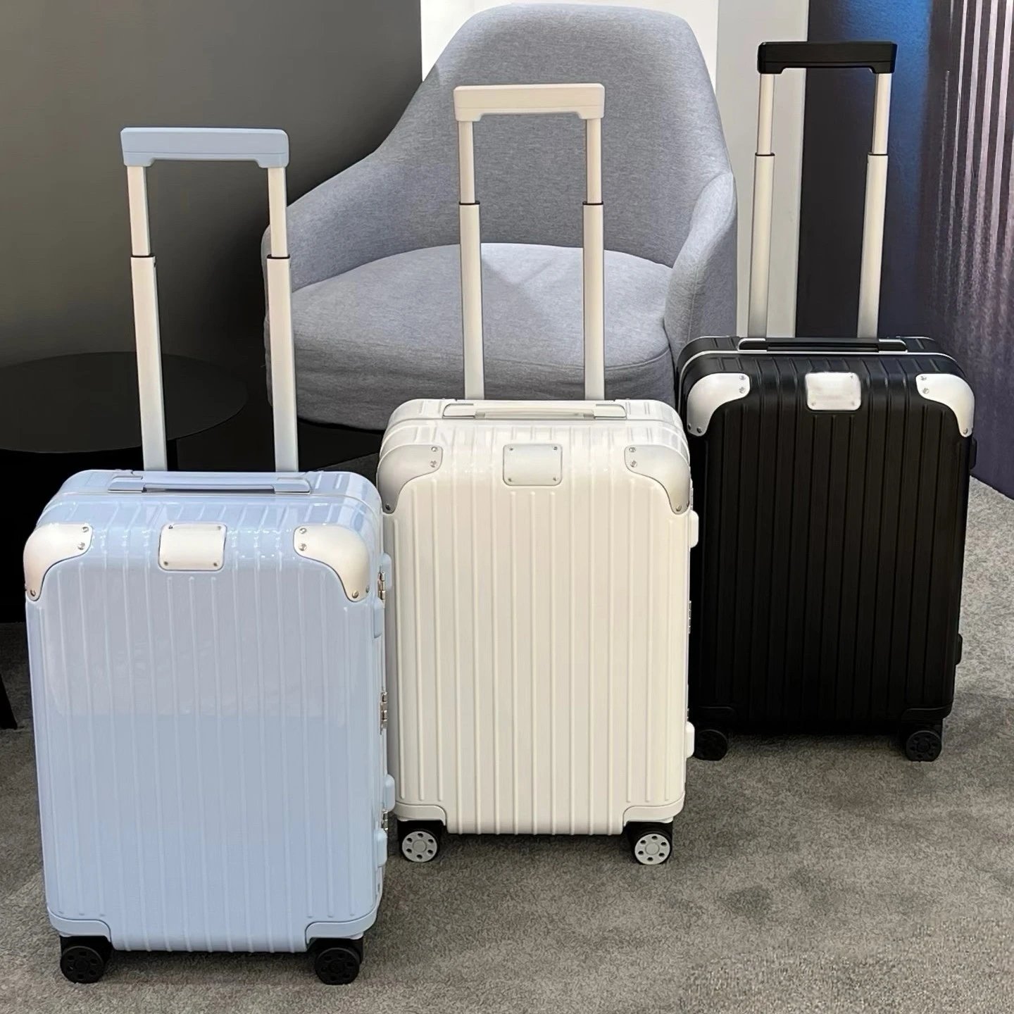 Original R Home Aluminum Alloy Original Boarding Case Essential Luggage Classic Square Fat Trunk