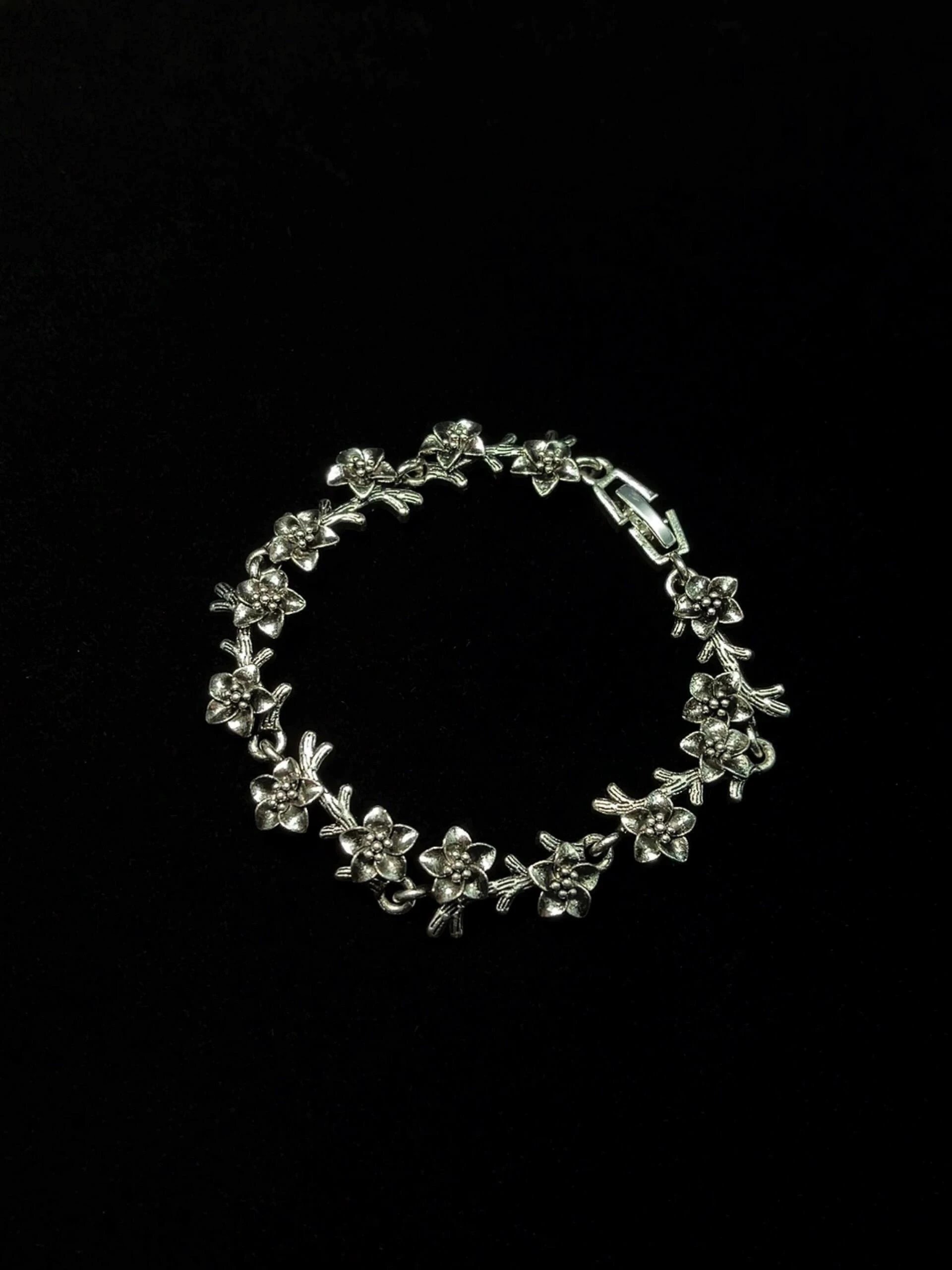Floral Vine Silver Bracelet