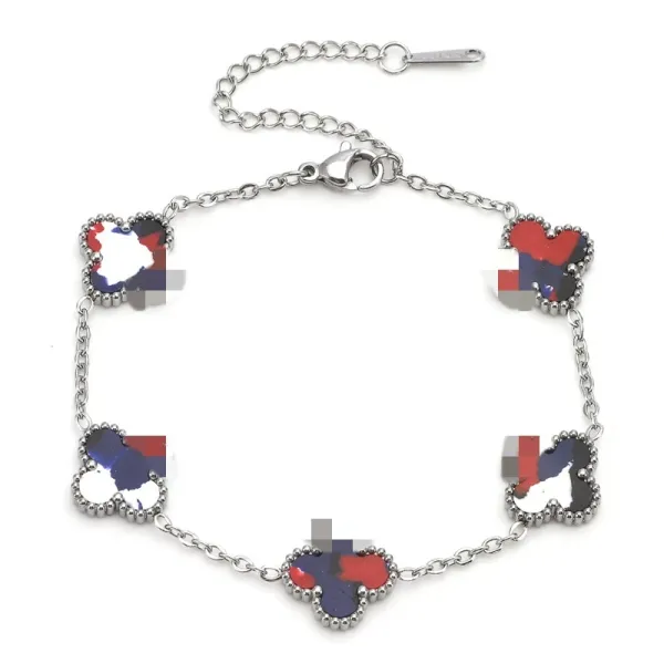 Van Cleef & Arpels Alhambra Bracelet Multicolor Enamel Silver Bracelet Jewelry - 1