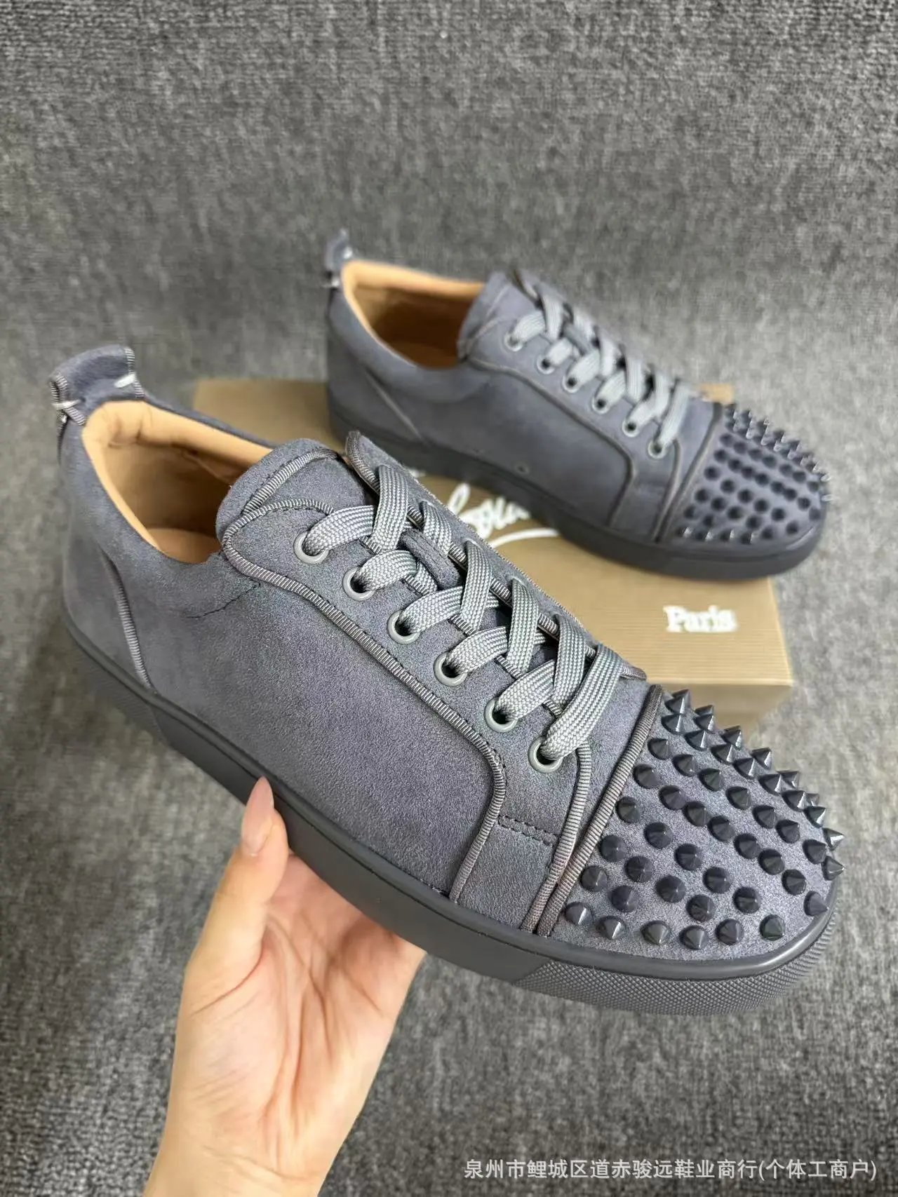 Christian Louboutin Louis Junior Velvet Black Sneakers - 7
