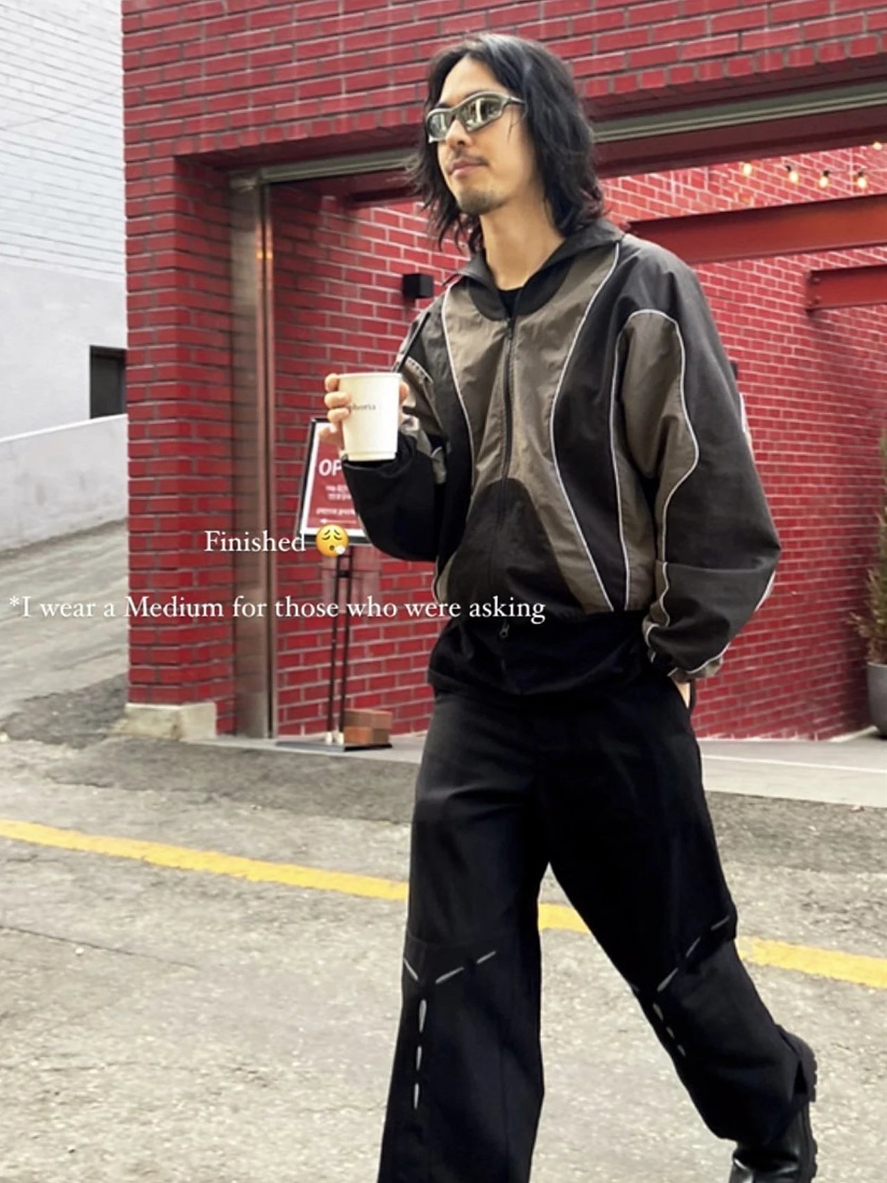 Design CMM A Wear Oversized Windbreaker Jacket Black Gray Outerwear.windbreaker - 5