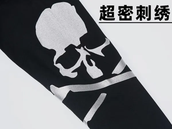 Design Skull Print Long Sleeve Tee Black T-Shirts - 13