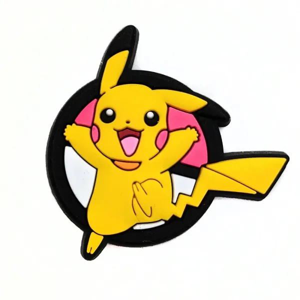 Design Pokémon Pikachu Rubber Patch Yellow Black Pink Accessory Accessories - 1