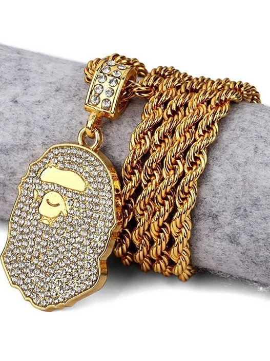 A Bathing Ape Bape Sta Pendant Necklace Silver Jewelry - 6