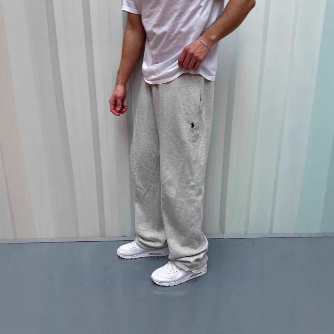 2025 Retro Y2K Street Style Minimalist Loose Sweatpants with Embroidered Pony - Casual Versatile Long Pants