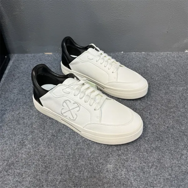 Design X-Logo Low Top White and Black Sneakers - 1