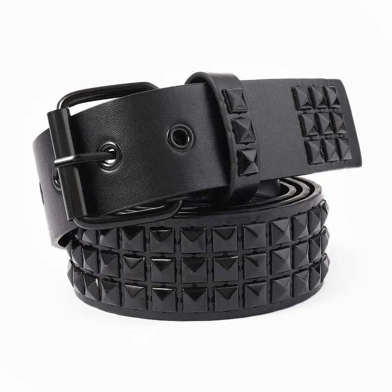 White Belt with Silver Pyramid Studs 3.8*120CM