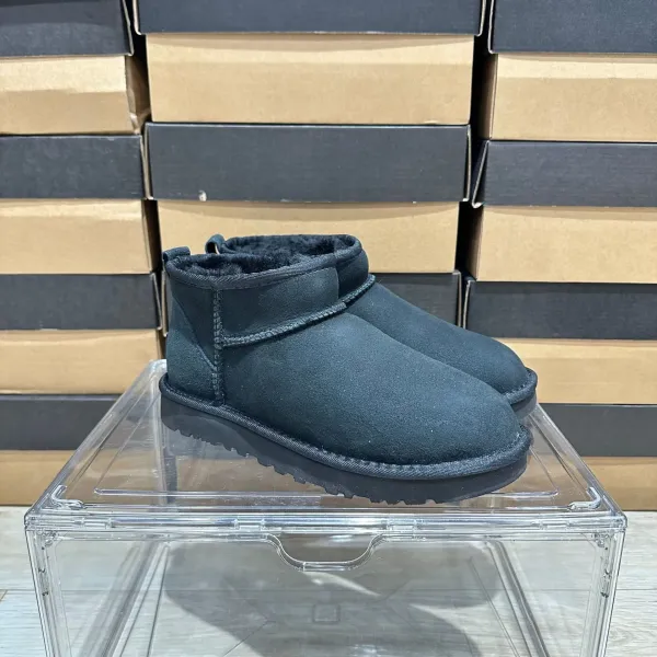 UGG Classic Mini II Black Sheepskin Boots Snow Boots - 1