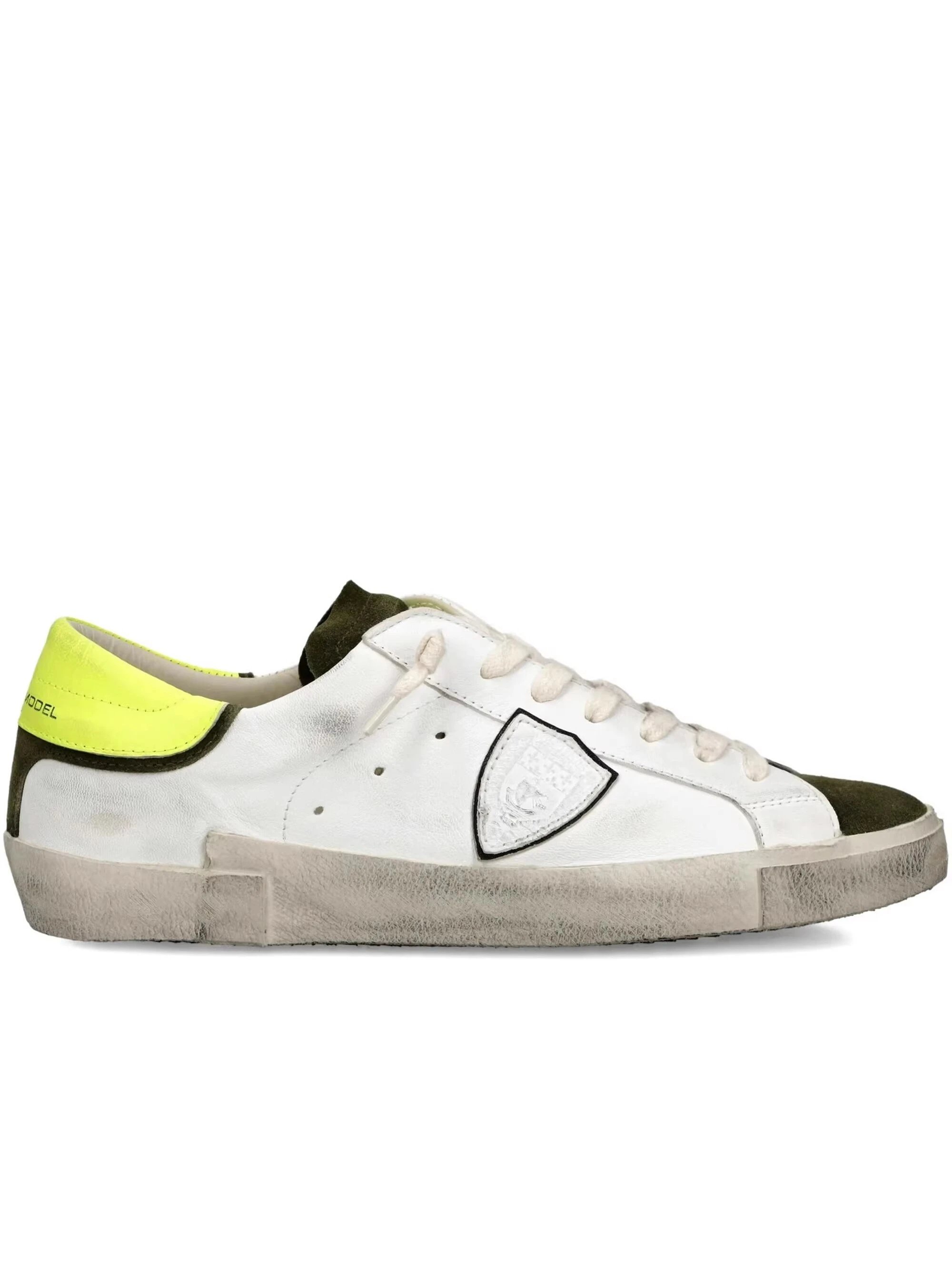 Philippe Model Distressed Dirty Sneakers Green Tail Couple's Casual Shoes Men Women Genuine Leather Niche Low-Top Sneakers