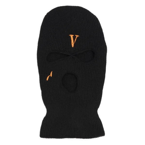 Valentino V Logo Knit Ski Mask Black Accessories - 1