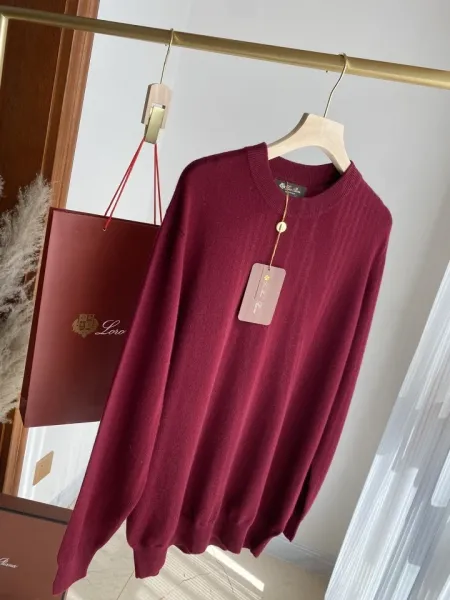 Loro Piana Cashmere Crewneck Sweater Burgundy - 1