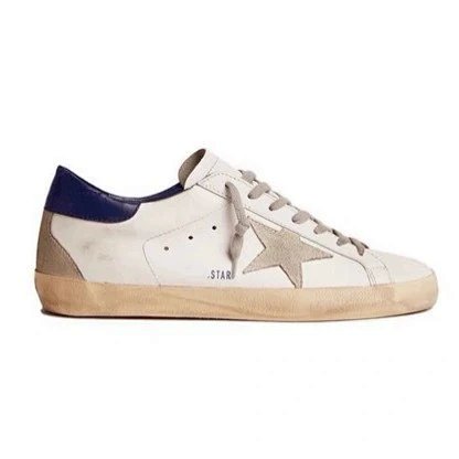 Classic Korean GG Casual Unisex Sneakers - Vintage Star-Embellished White Leather Shoes with Raised Sole