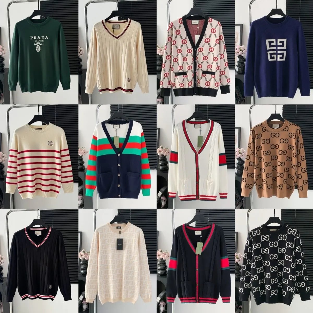 Jacquard Crew Neck Sweater Men's & Women's Knit