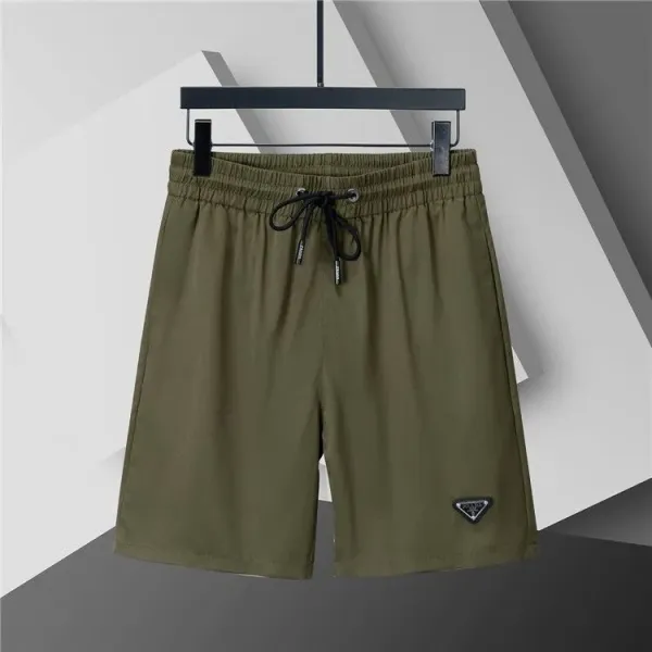 Prada Triangle Logo Swim Shorts Army Green - 1