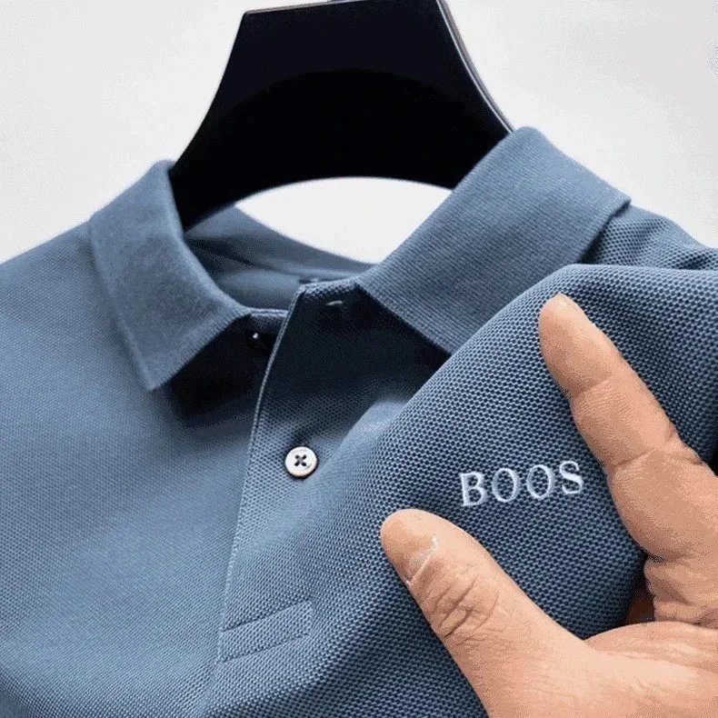 BOOS BOOS Men's Blue Polo Shirt Blue
