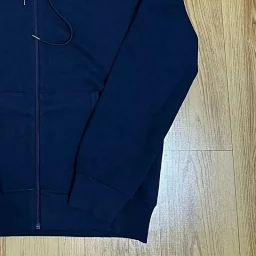 thumbnail for Double-faced fabric zip-up hooded top