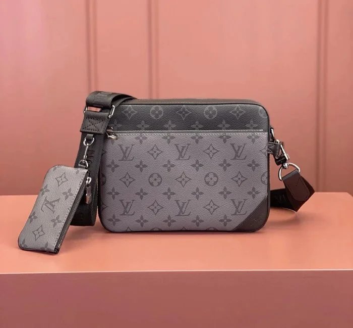 LV Monogram Canvas Crossbody Bag with Zip Pouch - 132963