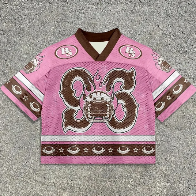 Unbranded Football Jerseys Mesh V-neck graphic jersey product detail image 21