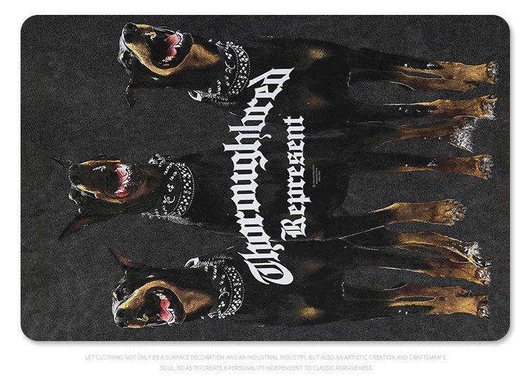 Thormaybred Represent Doberman Print Beige T-Shirt - 23