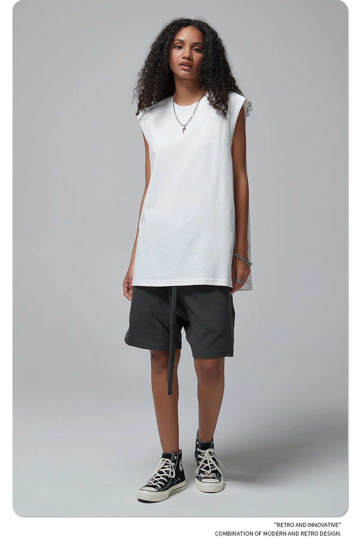 Arte Artie Master 190G Cotton Sleeveless Vest White Vest Top - 34