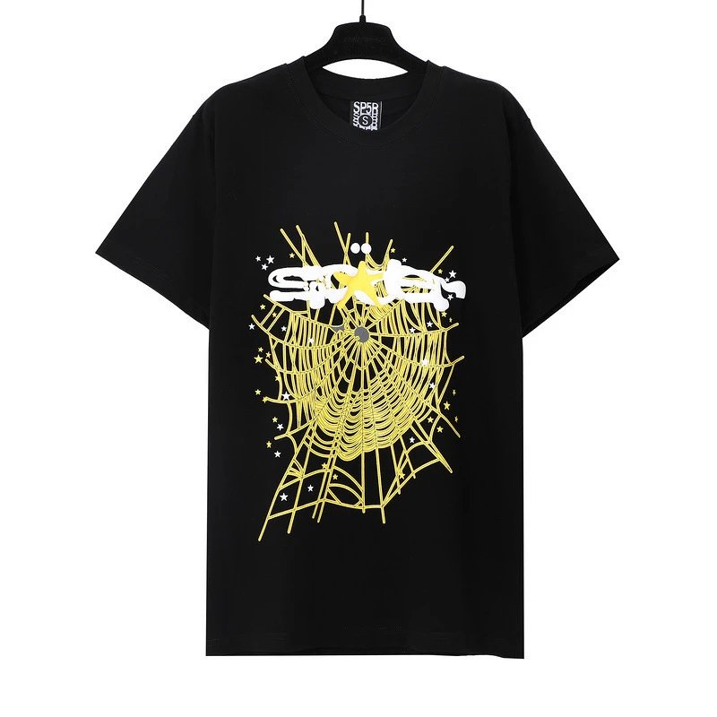 SP5DER Spider Web Graphic T-Shirt Black - 14