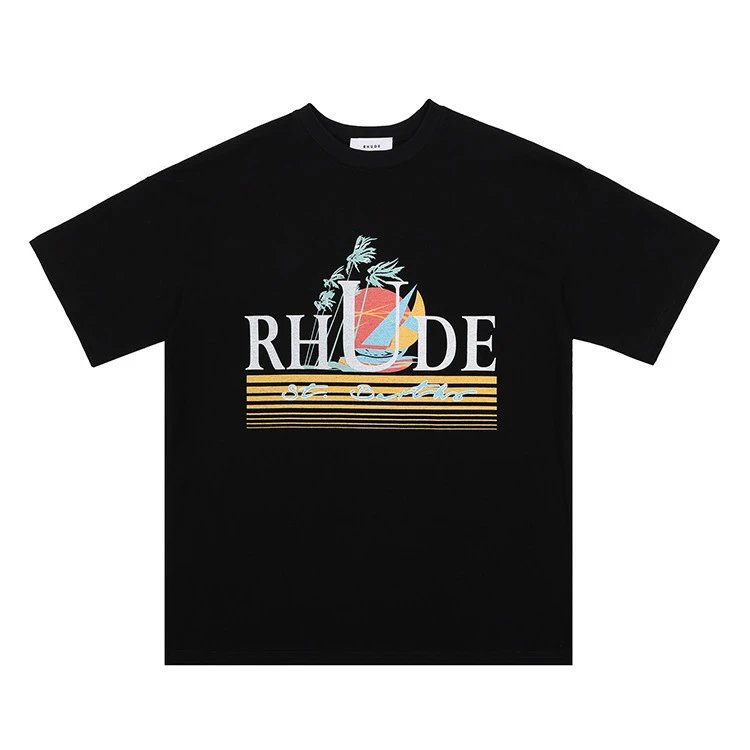 Rhude Leopard Print Graphic T-Shirt Beige - 8