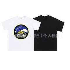 Rhude Bordeaux Graphic Print White T-Shirt - 10