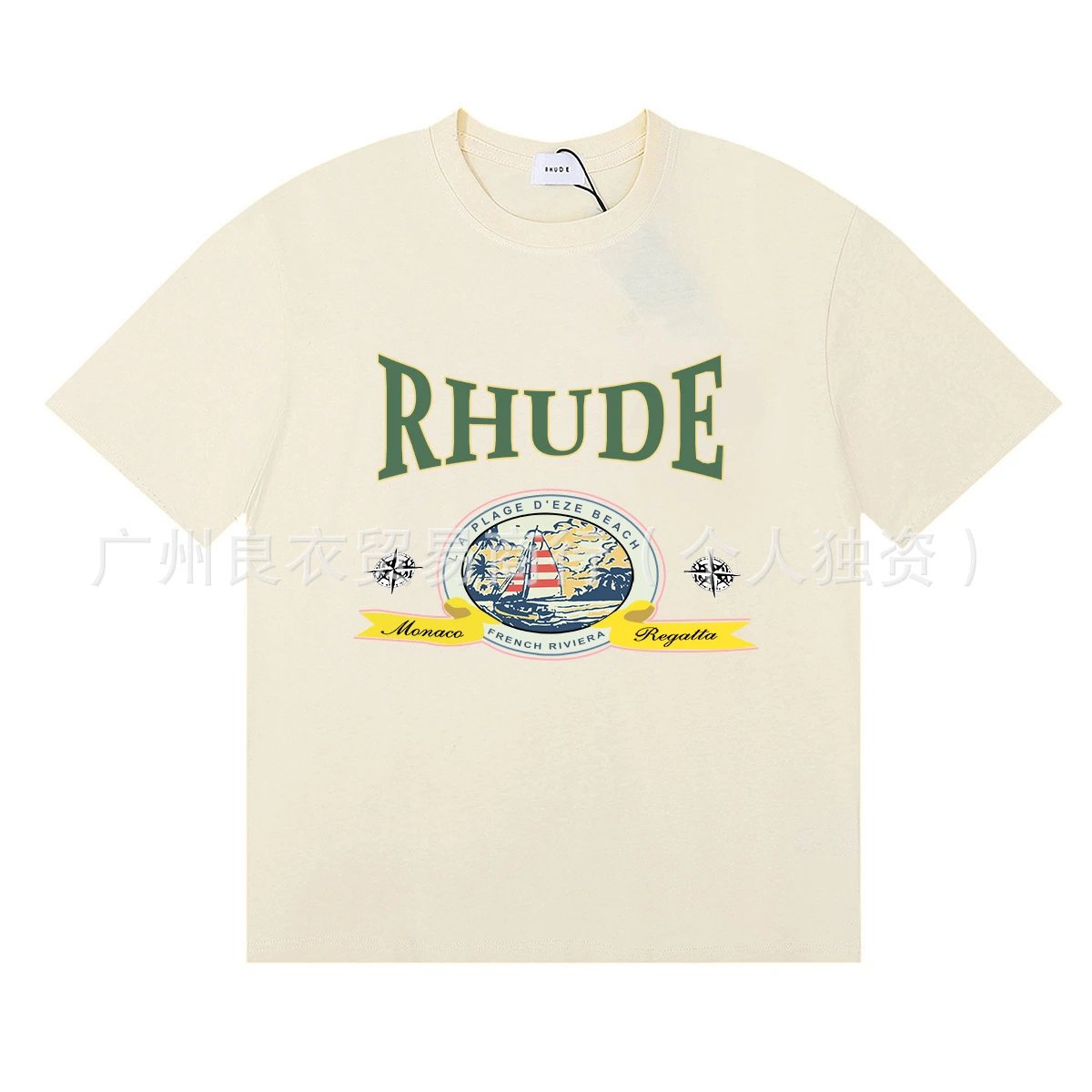 Rhude Mountain Logo Beige T-Shirt - 4