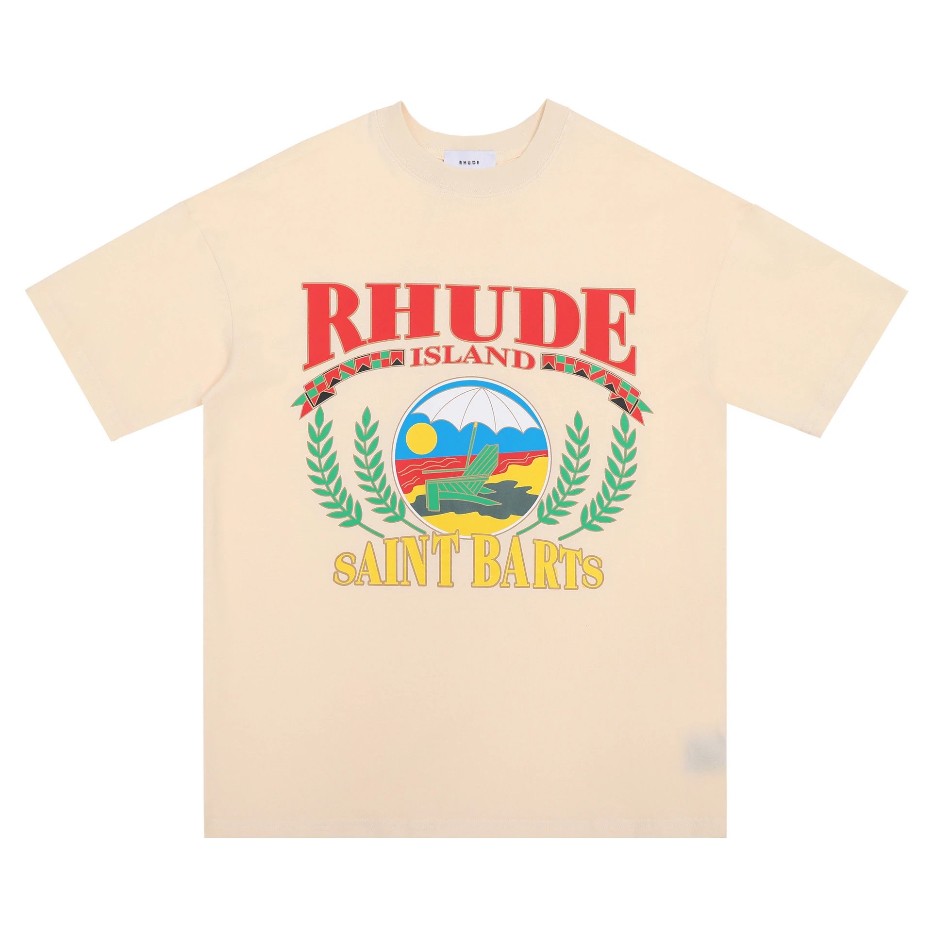 Rhude Leopard Print Graphic T-Shirt Beige - 19