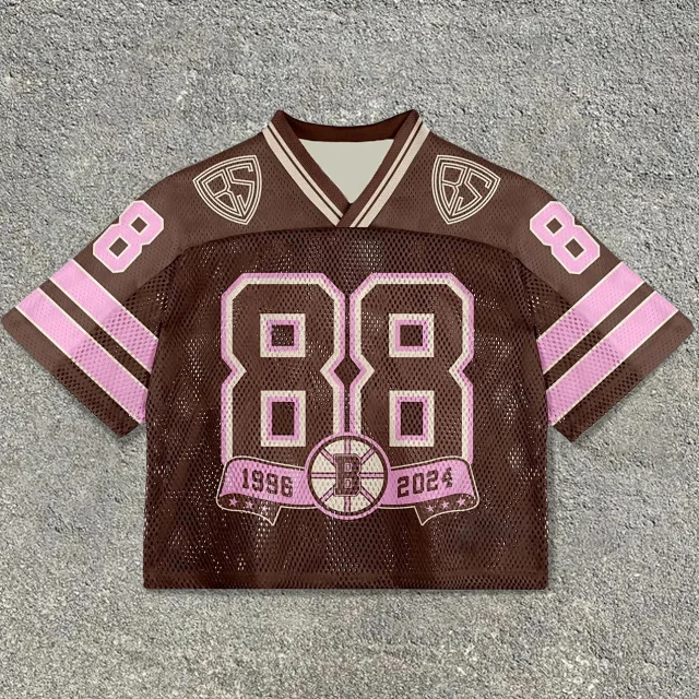 Unbranded Football Jerseys Mesh V-neck graphic jersey product detail image 33
