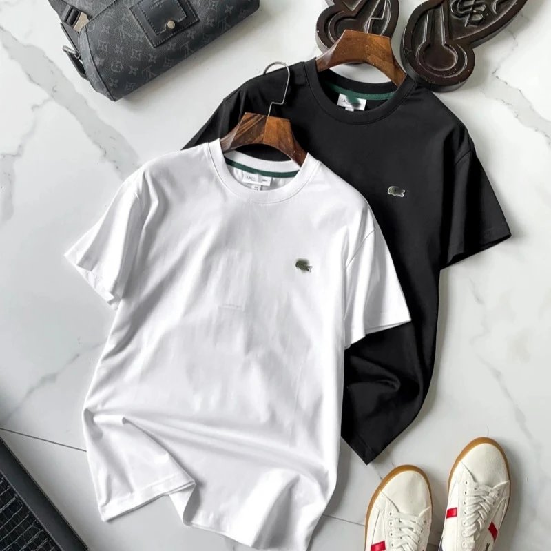 Lacoste Classic Crocodile Logo T-Shirt White and Black - 7