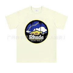 Rhude Bordeaux Graphic Print White T-Shirt - 5