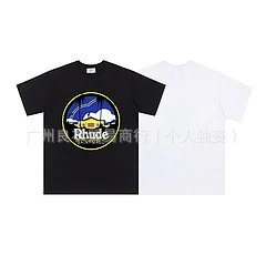 Rhude Bordeaux Graphic Print White T-Shirt - 14