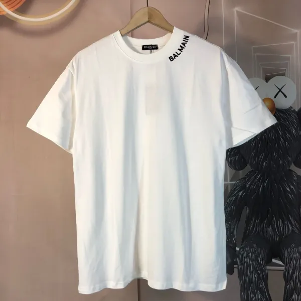 Balmain Logo-Trimmed White T-Shirt - 1