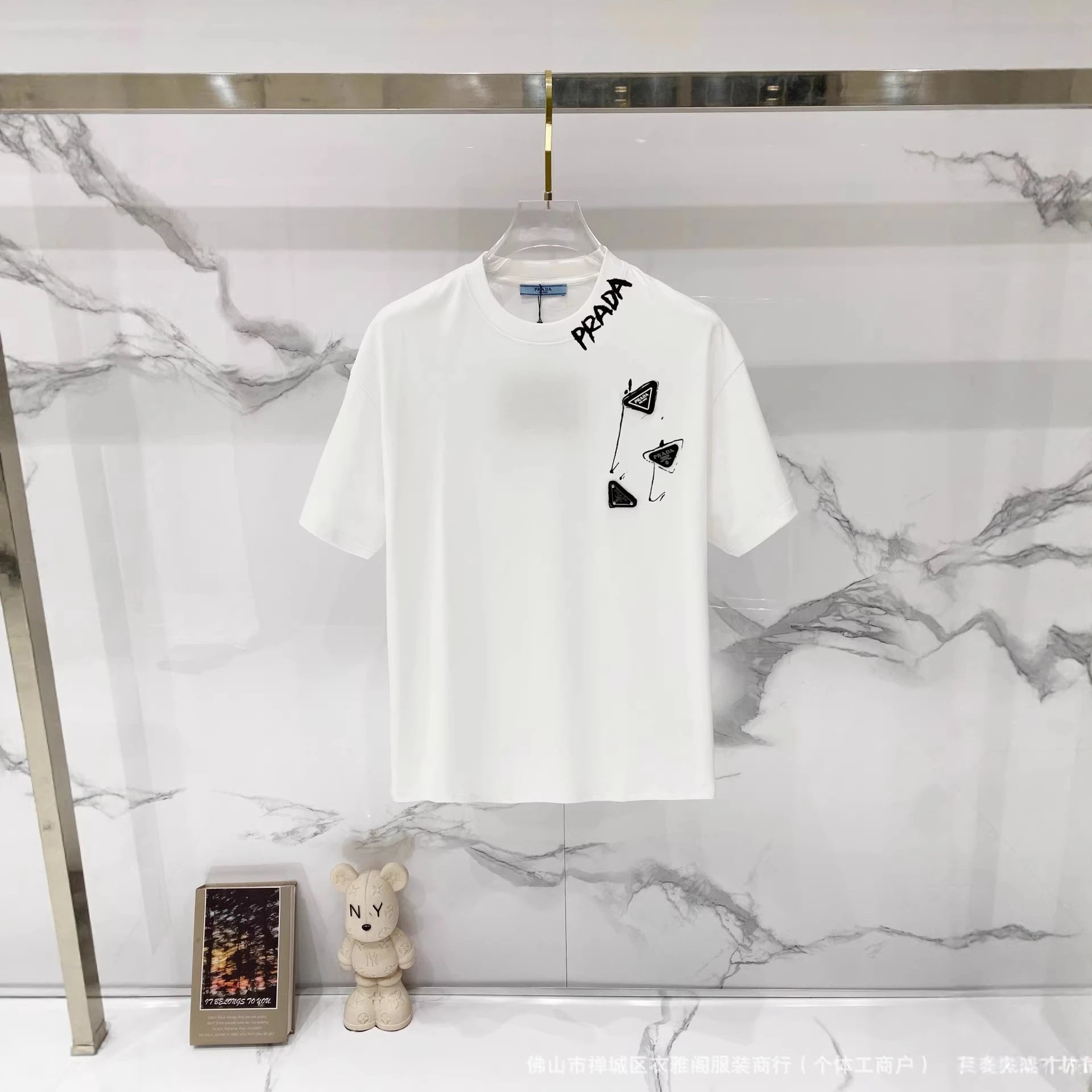 Prada T-Shirts Short-Sleeve Crewneck Logo T-Shirt image 3