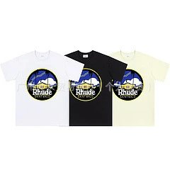 Rhude Bordeaux Graphic Print White T-Shirt - 4