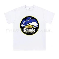 Rhude Bordeaux Graphic Print White T-Shirt - 13