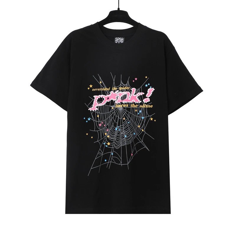 SP5DER Spider Web Graphic T-Shirt Black - 9