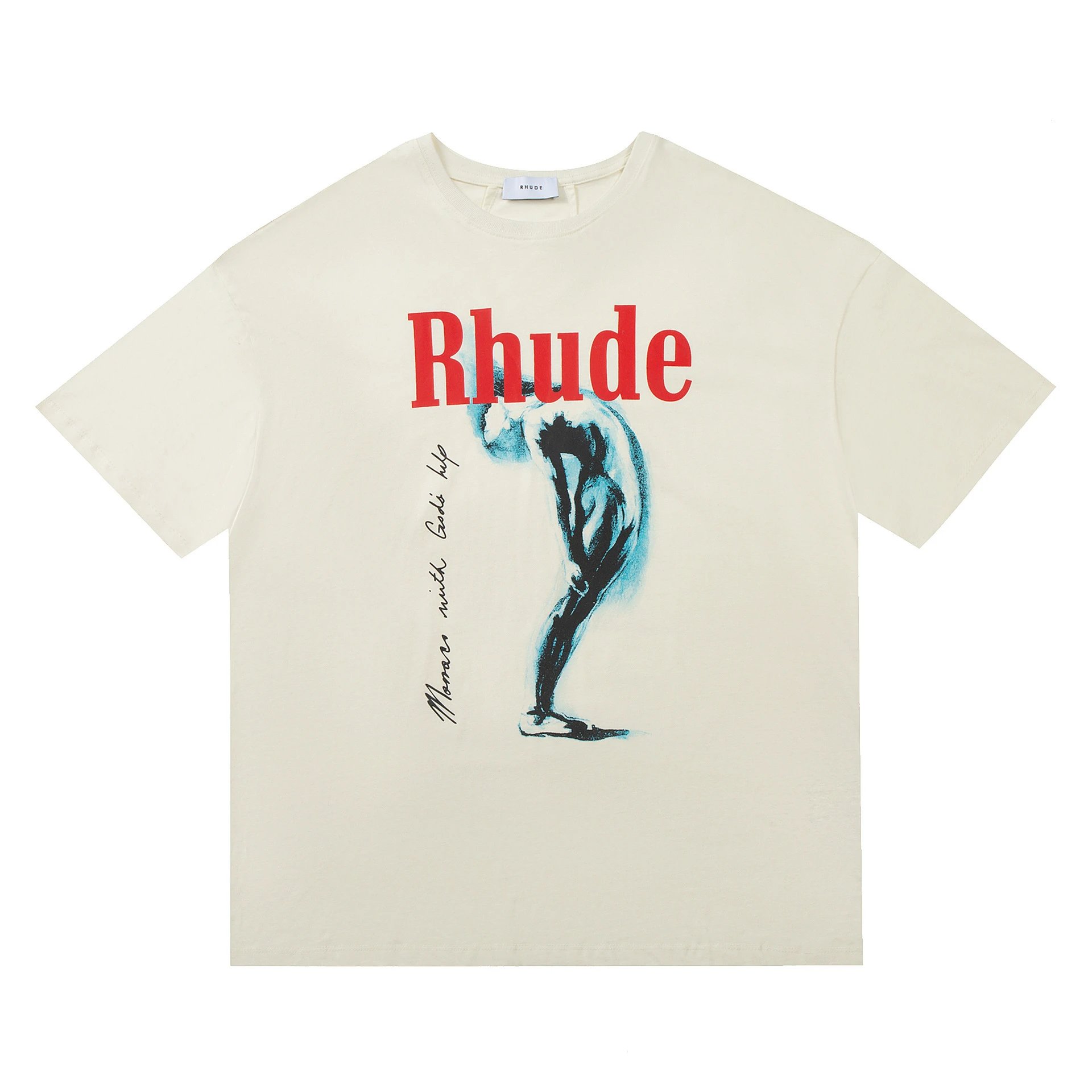 Rhude Leopard Print Graphic T-Shirt Beige - 35