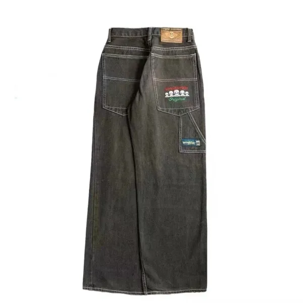 Wrighter Original Skull Patch Wide-Leg Jeans Charcoal - 17