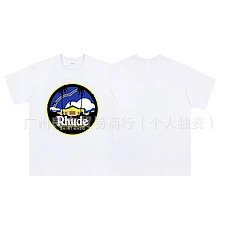 Rhude Bordeaux Graphic Print White T-Shirt - 8
