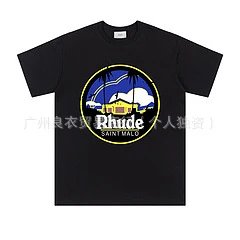 Rhude Bordeaux Graphic Print White T-Shirt - 12