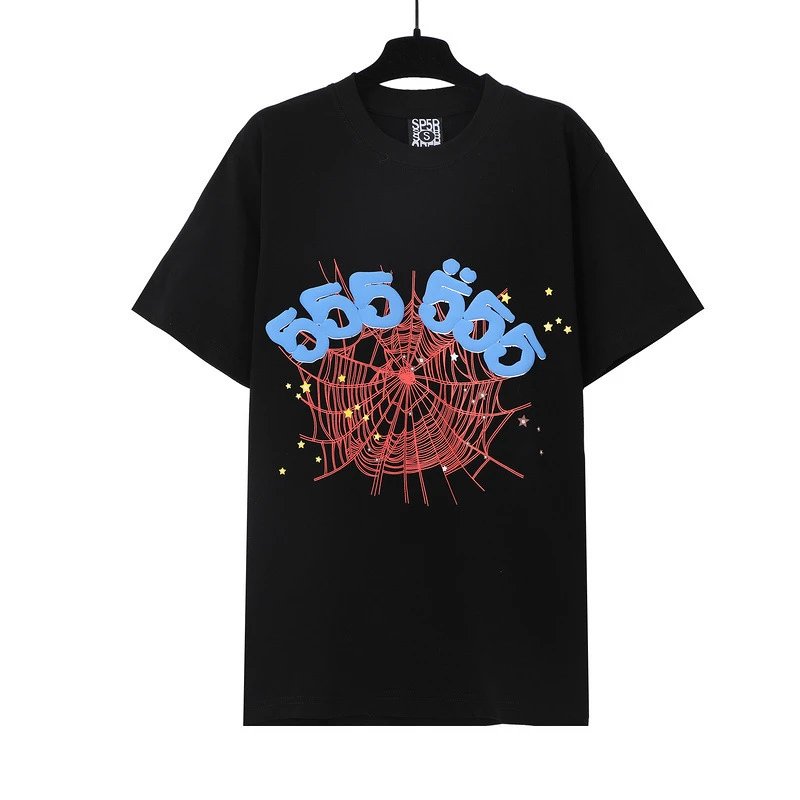 SP5DER Spider Web Graphic T-Shirt Black - 29