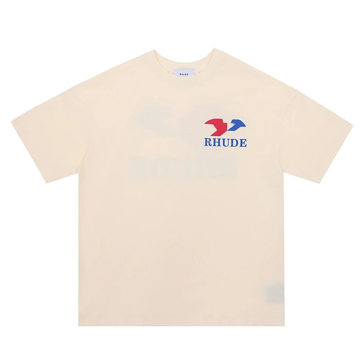 Rhude Leopard Print Graphic T-Shirt Beige - 18
