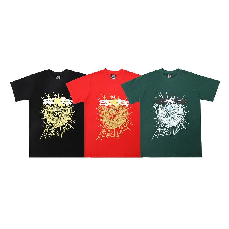 SP5DER Spider Web Graphic T-Shirt Black - 8
